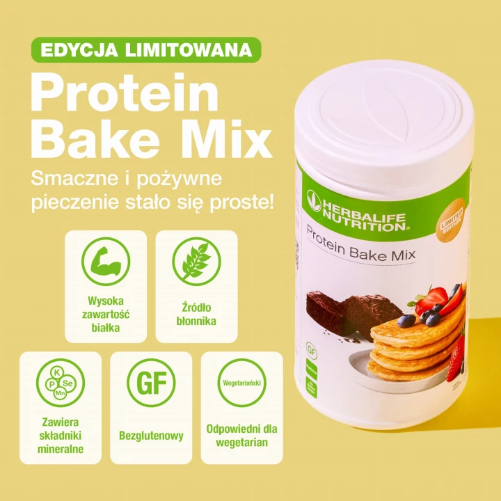Ograniczona edycja Protein Bake Mix Herbapol na tle jasnozielonym.jpeg