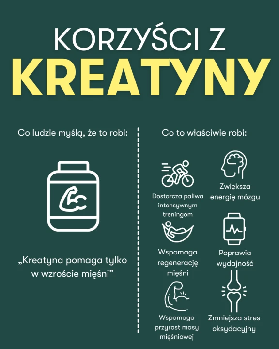Korzyści z Kreatyny dla Mięśni i Mózgu ilustrowany plakat.png